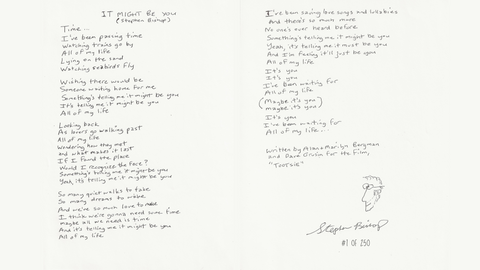 It Might Be You: Handwritten Lyrics (Limited Edition Print)