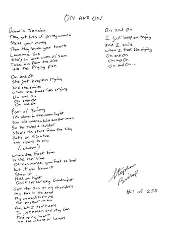 On and On: Handwritten Lyrics (Limited Edition Print)